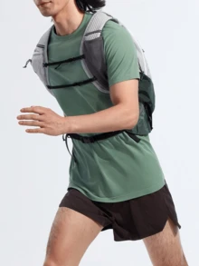 CAMEL CROWN Outdoor Functional Short-Sleeved Crew Neck Slim Fit T-Shirt, Antibacterial, Suitable For Hiking, Men And Women. - Midori Matsuno - View 4
