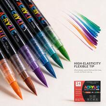 12/24/36/48/60 Colors Art Direct-Liquid Acrylic Marker Set Brush Marker Pens For Wood Rock Painting, Sketching Coloring Gift For Back To School - Multicolor - View 9