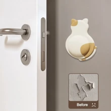 1pc/4pcs Cute Cartoon Door Stopper Anti-Collision Pad, Soft Rubber Sticker, Refrigerator Back Wall Buffer Pad - A - View 7