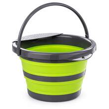 Balde Dobrável Retrátil Multiuso 4 Litros Redondo Com Alça Plástico TPR Cores Sortidas Recipiente Dobrável 4L Com Alça Para Lavanderia Jardim Camping E Porta Malas Casa Usos Utensílio Portátil Redondo 4L Compacto Para Casa Carro Piquenique Organização Limpezas - Visão 9