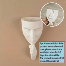 Wall-Mounted Face Planter, Unique Human Head Succulent Hanging Pot, Creative Plastic Wall Decor, Suitable For Indoor Plants, Abstract "Shh" Design, Suitable For Living Room, Bedroom And Office - A - View 10