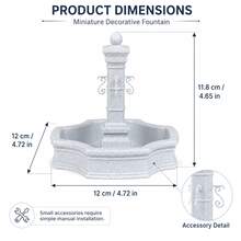 3D Printed Dollhouse Fountain Water Feature 1:12 Scale Miniature Garden Decoration Pool Landscape Ornament Miniature Furniture Outdoor Scene Accessory Home Decor Display Collectible Ornament Model Simple Assembly Required - Light Grey - View 3