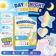 216/1080pcs Star Pimple Patches For Face Hydrocolloid, Absorbing Cover, Tea Tree, Hydrocolloid Acne Patch, Cute Star Pimple - Star - View 5
