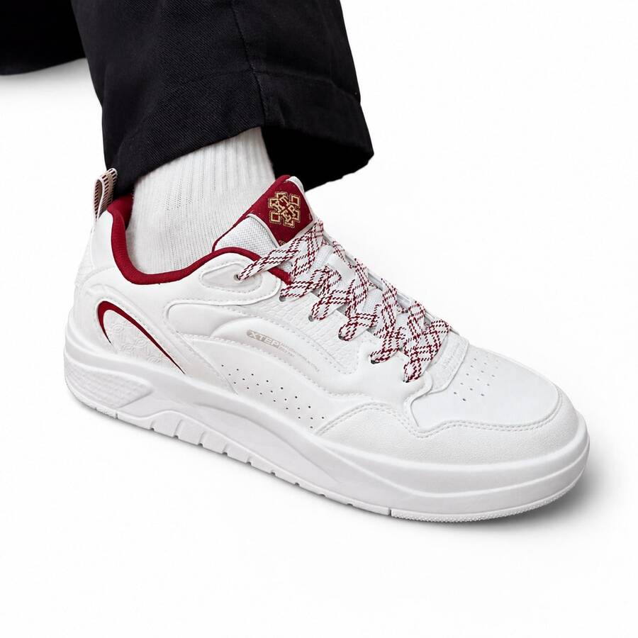 XTEP New Comfortable Sports Casual Men's LITE Skate Shoes - White/Red - View 1