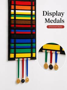 1pc Wall-Mounted Martial Arts Belt Organizer, Portable Karate Belt Display Rack With Medal Hanger, Lightweight Hanging Taekwondo Belt Display Stand, Suitable For Martial Arts Learners,Boxing Equipment,Boxing,Workout Equipment - Belt Storage - View 5