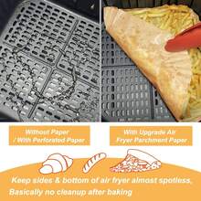 100/50/25pcs Disposable Square Air Fryer Liners, 6 Inch And 8 Inch Optional, Oil-Proof Non-Stick Baking Paper, Suitable For Cooking, Grilling, Outdoor Picnic, Kitchen And Baking Essentials - Square - View 6