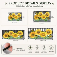 1pc Sunflower Pattern Printed Diatom Mud Kitchen Mat, Absorbent Kitchen Floor Mat, Kitchen Rug, Long Runner Mat, Sink Front Mat, Suitable For Kitchen, Bathroom, Entryway, Hallway, Laundry Room And Home Decor - Multicolor - View 9