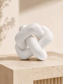 White Abstract Knot Sculpture, Modern Resin Geometric Statue, Minimalist Tabletop Decor For Living Room, Entryway, Bookshelf, Office, Console Table, Housewarming Gift For Art Lovers,Room Decor, Home Decor, Bestfriend Gifts,Back-To-School Gift - Classic - View 9