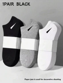 15 Pairs Unisex Socks, Sports Socks, White/Black/Gray Short Socks, Invisible Socks, Solid Color Minimalist Fashion, Suitable For Casual Daily Wear - Multicolor - View 15