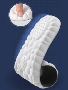 COSYLEE 4雙高彈性乳膠鞋墊，吸震緩衝運動鞋墊，含足弓支撐與透氣功能 - 4雙-黑色 - 查看 4