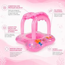Inflatable Baby Float With Blue And Pink Canopy For Baby/Child - Float With UV Canopy, Comfortable Seat, Pool And Beach - Rose - View 4