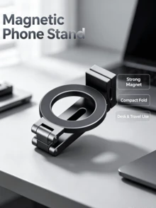Airplane Magnetic Phone Holder, Foldable And Adjustable Phone Stand, Portable Travel Phone Mount, Suitable For Airplane Seat Backs, Train Travel, Airplane Trips, Train Journeys, Long-Distance Travel Hands-Free Viewing - Multicolor - View 2