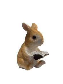 1件裝花園裝飾庭院擺飾，樹脂迷你兔子創意動物動物園藝術裝飾小雕像 - 彩色 - 查看 10