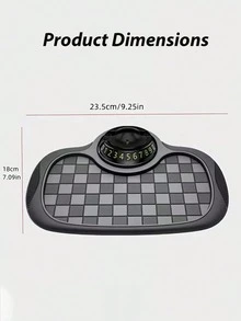 All-In-One Car Dashboard Storage Non-Slip Mat, Adjustable Spring Phone Holder, Fluorescent Hidden Parking Card, Plaid Non-Slip Car Dashboard Mat, Scratch-Resistant Easy Installation Car Accessories, Can Hold Phone, Keys, Glasses, Ornaments, Suitable For Most Car Models - A - View 3