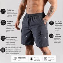 Plus Size Cargo Shorts, Sizes S To 3XL, With 5 Pockets. Comfortable, Made Of Tactel And Elastane Material. - Green - View 4