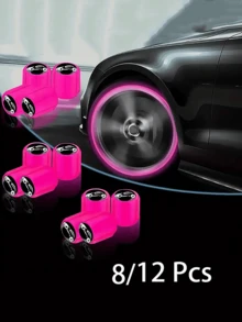 12/8 Pcs Fluorescent Tire Valve Caps - Flash Tire Hats, Automotive Tire Decorations, Light Up Your Car With These Unique Car Gifts, A Must-Have For A New Car, A Gift For A New Car,The Car Tire Valve Cap And Motorcycle Valve Core Emit Light. - Multicolor - View 12