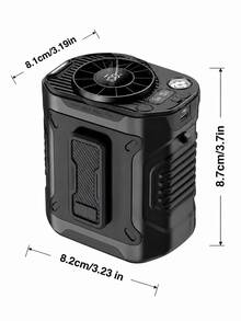 3-In-1 Portable Waist-Hanging Fan | Cooling And Heat Relief In High-Temperature Outdoor Places, 199-Speed Adjustable, 5000mAh Battery USB Rechargeable, Digital Display, LED Flashlight, Emergency Flashlight Function. - Black - View 8