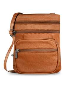 Women's Genuine Leather Crossbody Bag, Adjustable Shoulder Purse, Lightweight Travel Handbag For Work, Shopping & Daily Use - Ohra - 查看 7