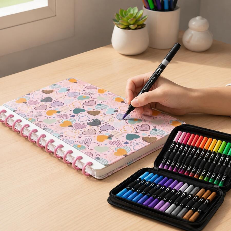 Notebook Sets - Rose With Heart - View 1