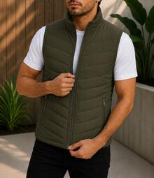 HPC POLO Men's Casual Vest, Lightweight, Comfortable - 橄欖綠 - 查看 2