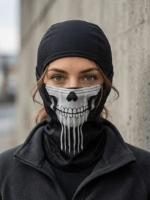 Multiple Horror Pattern Quick-Dry Headwear, Breathable Lightweight Sweat-Proof Face Mask, Windproof, Suitable For Motorcycle Riding, Cycling And Street Sports, UV Protection Headgear, Suitable For Running, Fishing, Halloween Cosplay And Outdoor Activities - Multicolor - View 3