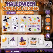 萬聖節 Trick Or Treat 靜電窗貼 防水耐用，滑動門窗裝飾用品，節日場景佈置 - 彩色 - 查看 4