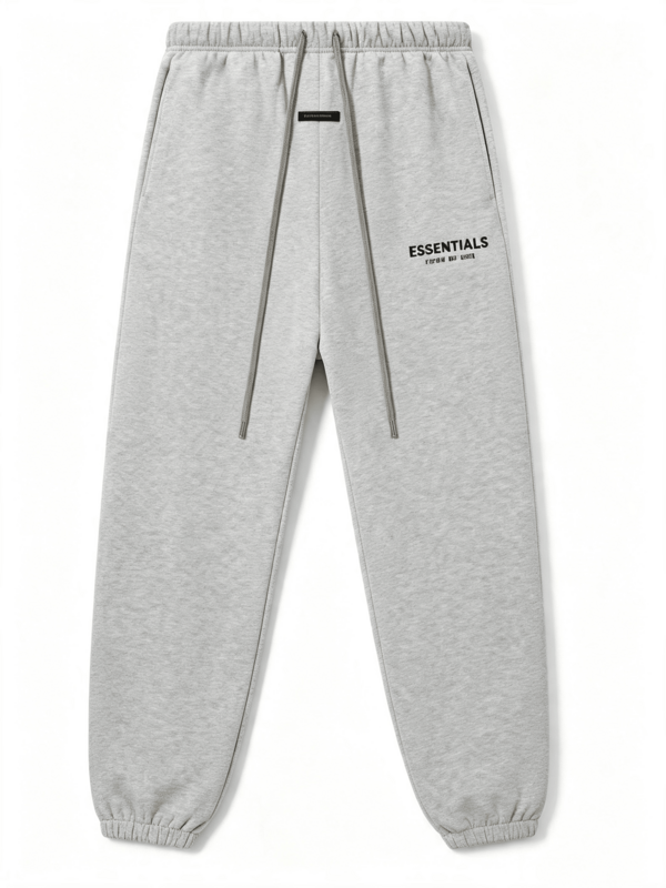 Fear Of God Essentials Pantaloni della Tuta in Pile Grigio Chiaro Melange, Pantaloni Oversize in Pile Morbido Unisex Streetwear, Outfit Casual Quotidiano Abbinabile