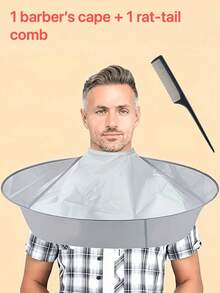 Adjustable Haircutting Cape, Foldable Haircutting Umbrella Cape, Suitable For Salon And Home Use, Unisex For Adults - Multicolor - View 11