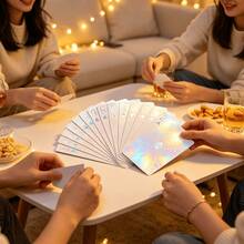 1件極簡霧面粉色撲克牌,全息幻彩撲克牌,便攜式卡牌遊戲組,適合派對遊戲之夜,新奇收藏卡牌禮物 - A - 查看 6