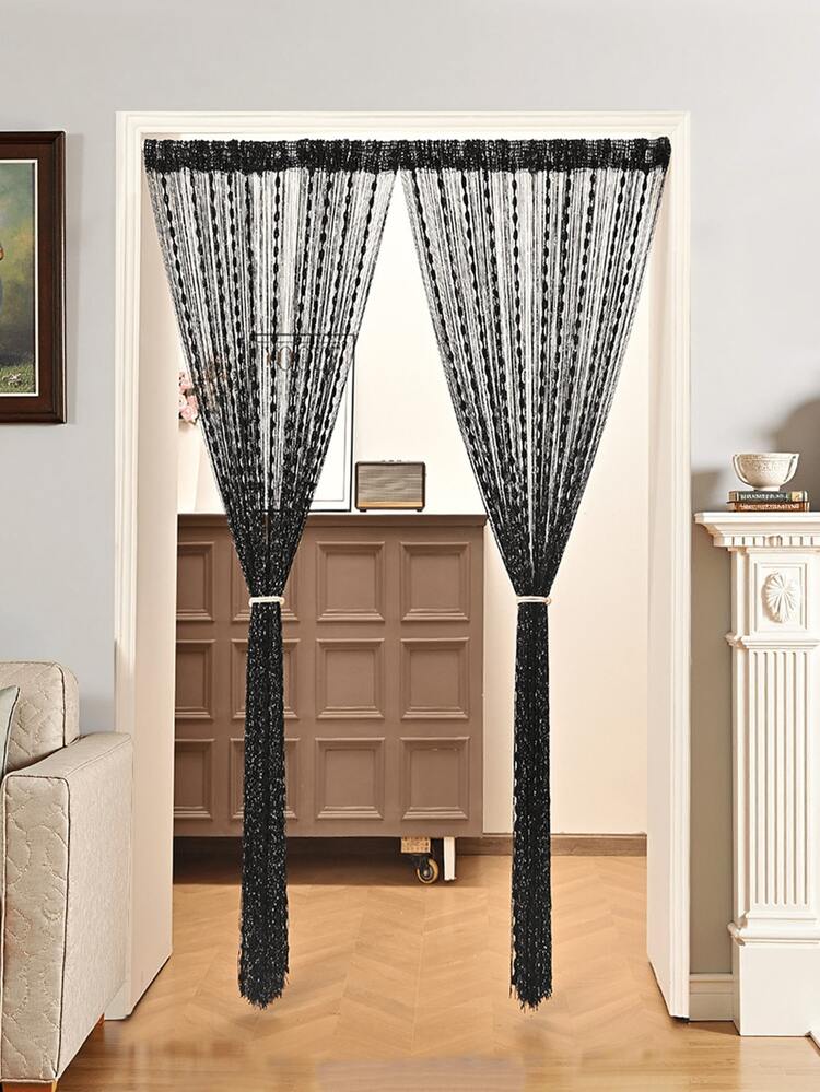 Fashionable All-Season Anti-Fly & Anti-Insect Curtain, Tassel Room Divider Screen Decor, Beaded Curtain, Shiny Line Curtain, Creative Mixed Style, Fluffy Lantern Ball Curtain, Suitable For Indoor Hanging Decoration And Wardrobe Divider Curtain - Multicolor - View 6