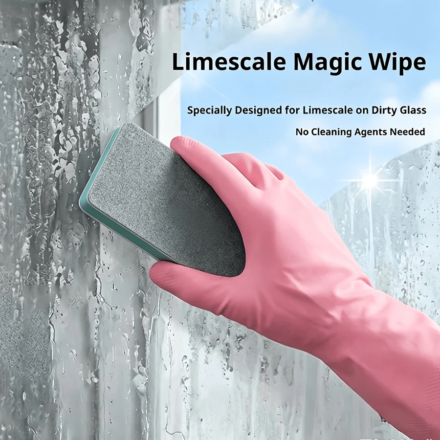 Magic Descaling Cleaning Brush, 1/2/3pcs Multi-Function Bathroom Glass Mirror Shower Room Tile Cleaning Tool, Powerful Water Stain Watermark Limescale Removal Brush, Suitable For Windows Sinks - One Size - View 1