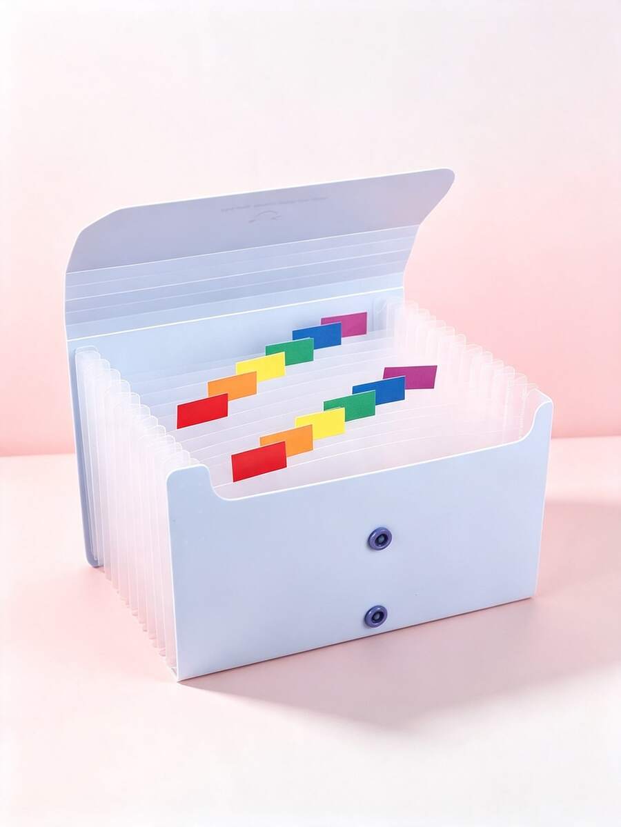 A6 Vertical Accordion File Folder For Receipts And Invoices, Multi-Layer Document Storage Organizer With Expanding Compartments, Paper Storage Bag, Back To School Student Stationery - Multicolor - View 1