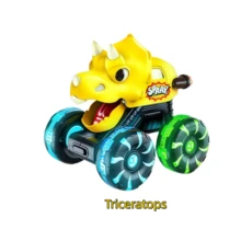 Children's Press-Down Inertia Light-Up Dinosaur Car, Monster Big Foot Cartoon Sliding Toy, Parent-Child Interactive Game, Suitable As Holiday Gift For Boys And Girls - Multicolor - View 10