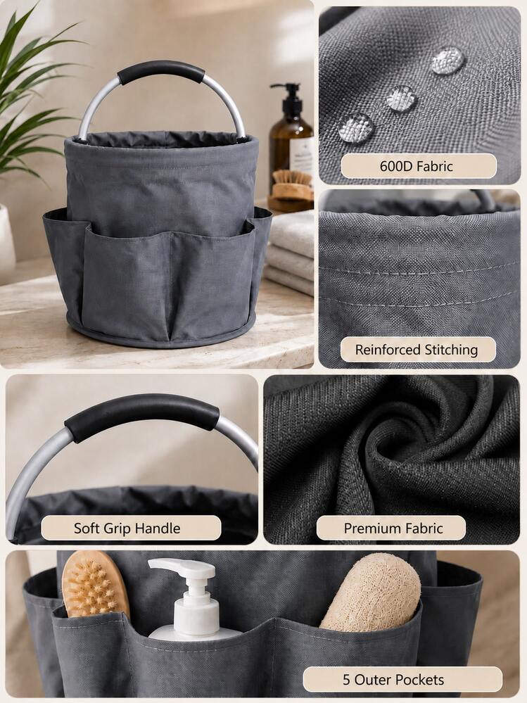 Celemek Alat Pembersih Multi-Saku, Keranjang Penyimpanan Lipat, Tas Penyimpanan Multifungsi Kain Oxford Tahan Air, Keranjang Penyimpanan Portabel, Cocok untuk Pekerjaan Rumah Tangga, Berkemah, Piknik Pantai, Penyimpanan Perlengkapan Kamar Mandi - A - View 10
