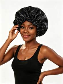 YPGVUO Reversible Ruffle Edge Satin Sleep Bonnet, Soft Elastic Night Hair Cap For Overnight Curly Hair Protection, Delicate Birthday Holiday Gift For Women - Lace Round Hat - View 10