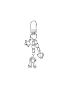 泡泡可愛包包吊飾鑰匙圈 Key Ring 背包掛飾，附鏤空星星與愛心配件、亮面 A-Z 字母、閃亮合金包包與背包吊飾，生日與特殊場合完美禮物，耳機吊飾、鑰匙圈環包包與背包吊飾，女性與女孩禮物、汽車吊飾、錢包與手提包配件，適合妻子、伴侶、學生、姊妹、好友，情人節、教師節、開學、畢業禮物 - 彩色 - 查看 24