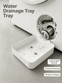 Washing Machine Drain Filter Tray Set, Washing Machine Drainage Pan, Prevent Water Spill During Laundry Maintenance. Home Laundry Room, Household Front Load Washer Maintenance - Multicolor - View 3
