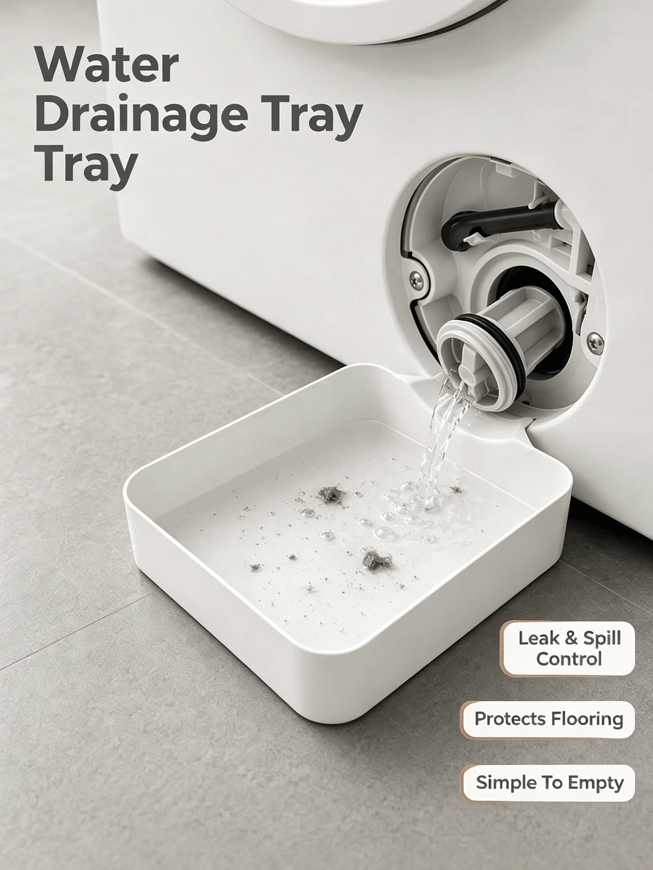 Washing Machine Drain Filter Tray Set, Washing Machine Drainage Pan, Prevent Water Spill During Laundry Maintenance. Home Laundry Room, Household Front Load Washer Maintenance - Multicolor - View 1