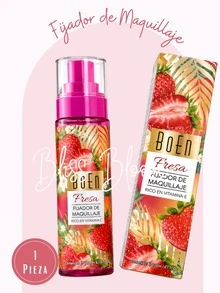 BOEN Fijador de Maquillaje Spray Bruma Facial Aroma Fresa con Vitamina E, Acabado Natural, Refresca y Ayuda a Fijar el Maquillaje - 1 Pieza - Ver 1