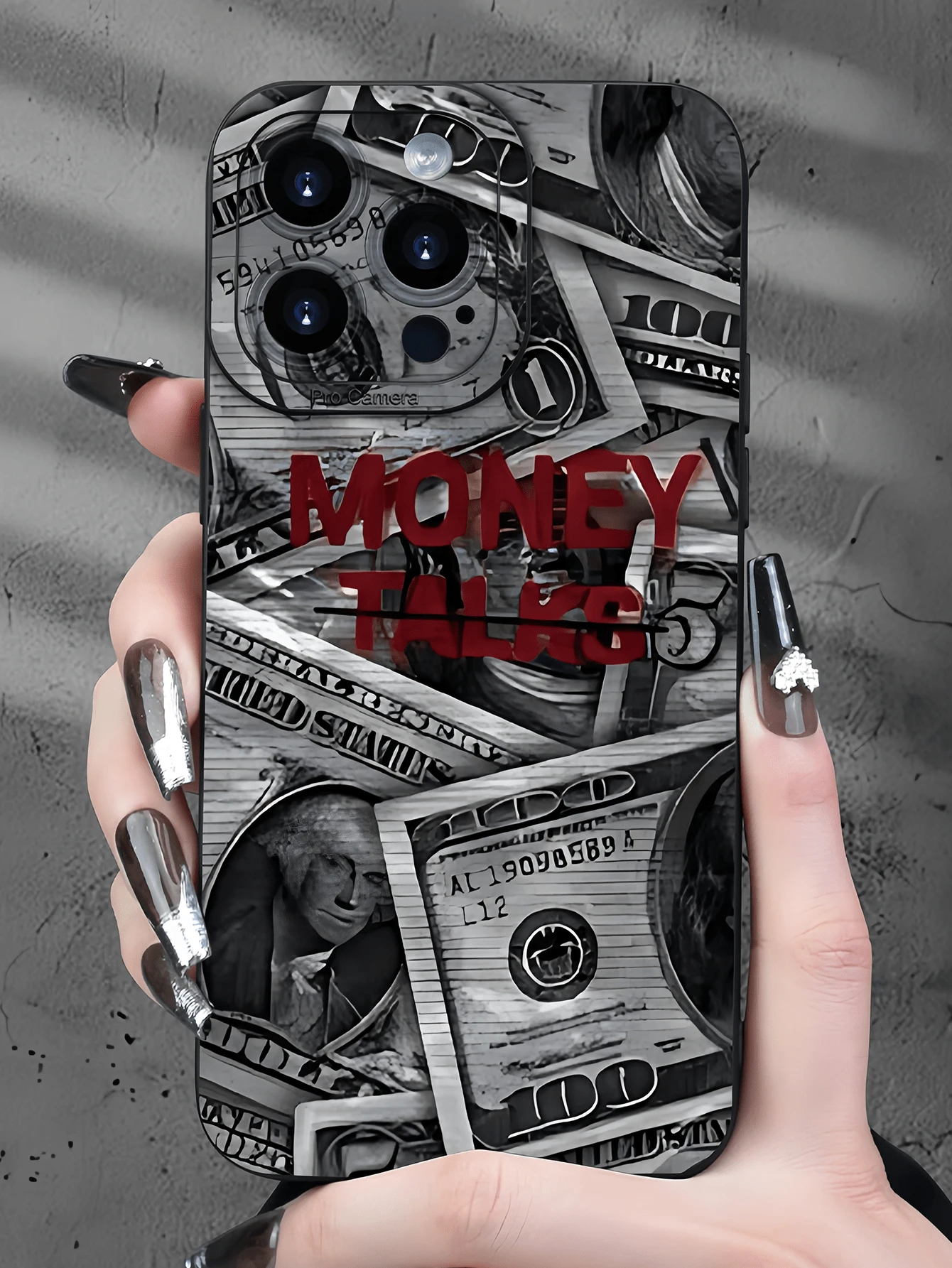 1pc Black Vintage English Currency Minimalist Personalized TPU Anti-Drop Full Coverage Phone Case Compatible With Apple 17 16 15 14 13 12 11 Pro Max Air And Series - Multicolor - View 1