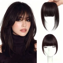 Real Human Hair Wispy French Bangs With Temples,Curved Fringe Hair Accessories,Clip In Air Bangs,Kawaii Hairpieces Quick Hair Change - Multicolor - View 27