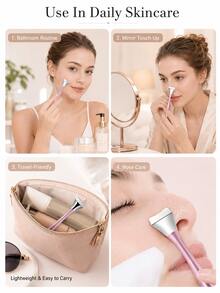 Minimalist Curved Metal Scraper, Smooth Wide Edge, Slim Ergonomic Handle, Precise Scraping Design, Blackhead Removal Tool For Nose, Chin And Forehead Care, Bathroom Vanity, Travel, Daily Skincare, All-Season Facial Pore Cleaning Accessory - Multicolor - View 9