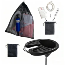 Foldable Horizontal Inflatable Home Hair Washing Basin, No-Bend Lying Hair Washing Tub, Suitable For Home Hair Washing And Hair Care, Comes With Drainage Pipe, Air Pump, Storage Bag And More, Bathroom Cleaning Supplies - Multicolor - View 9