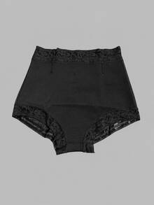 1 pieza Pantalón modelador de cintura alta para mujer, apta para múltiples ocasiones - Negro - Ver 5