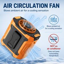 3-In-1 Portable Waist-Hanging Fan | Cooling And Heat Relief In High-Temperature Outdoor Places, 199-Speed Adjustable, 5000mAh Battery USB Rechargeable, Digital Display, LED Flashlight, Emergency Flashlight Function. - Black - View 12
