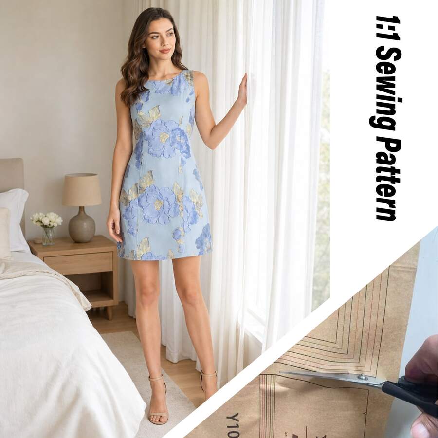 Multi-Size Dresses S-5XL Sewing Patterns, 1:1 Scale Basic Women's Clothing Sewing Patterns, Beginner Sewing Patterns, Clothing Making Templates, Handmade Clothing Sewing Patterns - Y1007 - View 1