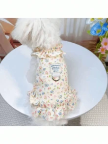 1 buah Gaun Hewan Peliharaan Lembut, Pakaian Kucing & Anjing Gaya Putri, Gaun Musim Panas Bermotif Bunga yang Bernapas, Cocok untuk Anjing Poodle, Teddy, Bichon Frise untuk Dipakai di Musim Semi dan Musim Panas - MultiWarna - View 5