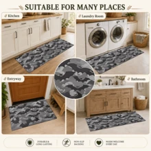 1pc Bat Pattern Printed Diatomaceous Earth Kitchen Mat, Absorbent Kitchen Floor Mat, Kitchen Rug, Long Strip Foot Mat, Sink Front Mat, Suitable For Kitchen, Bathroom, Entryway, Hallway, Laundry Room And Home Decor - Multicolor - View 9