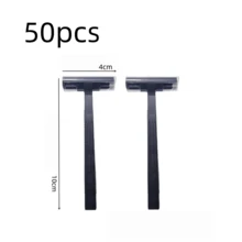 1/50/110pcs Disposable Razor Holder With Transparent Safety Cap, Unisex, Multi-Functional Portable Razor Holder, Suitable For Bathing, Hotel, Travel And Other Occasions, Black - Multicolor - View 5