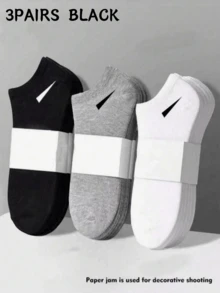 15 Pairs Unisex Socks, Sports Socks, White/Black/Gray Short Socks, Invisible Socks, Solid Color Minimalist Fashion, Suitable For Casual Daily Wear - Multicolor - View 28